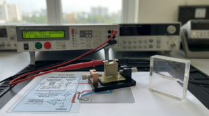 dielectric-strength-test-vs-hipot-test, Engineer performing dielectric strength testing using a Vitrek hipot tester
